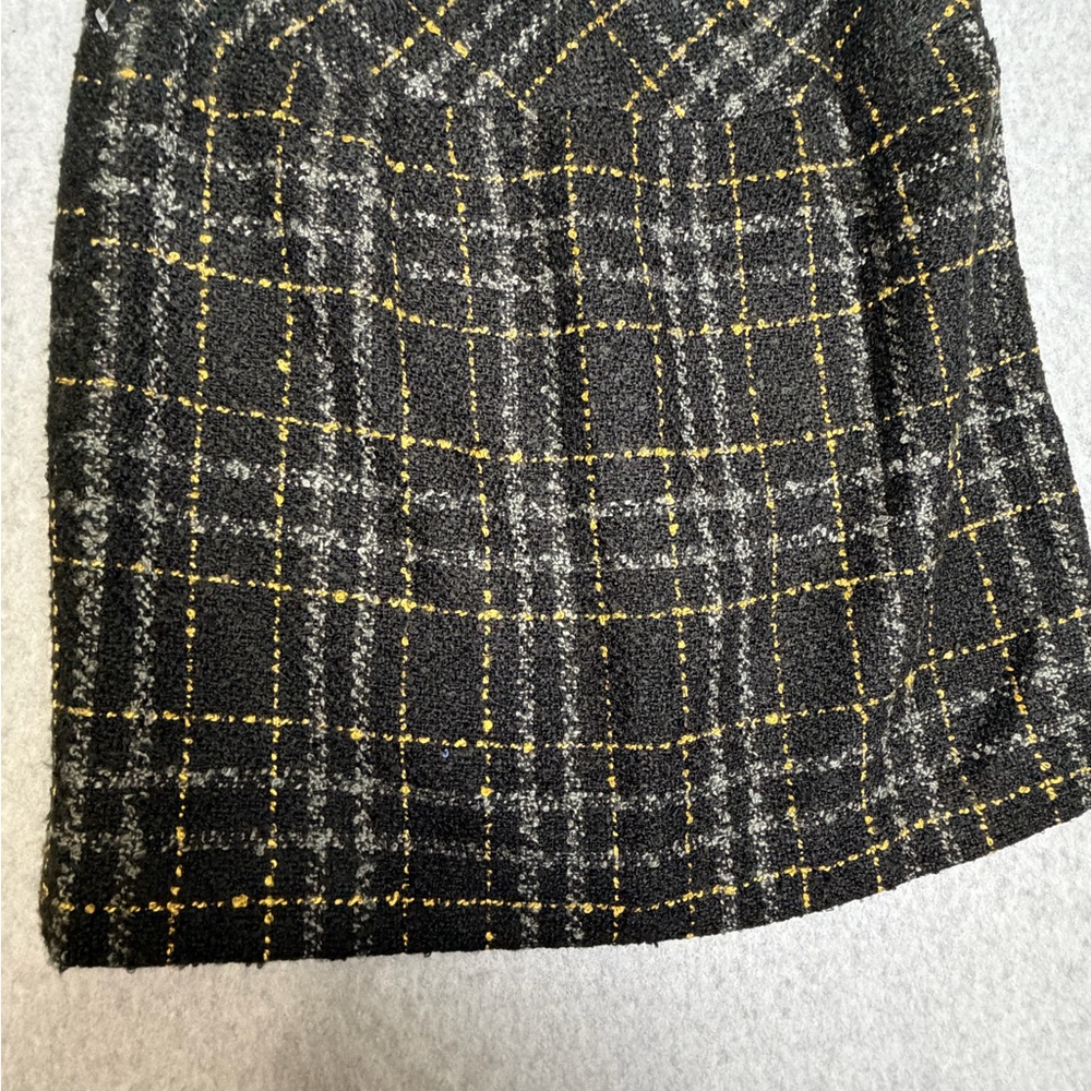 Loft Plaid Black and Yellow Women's Skirt